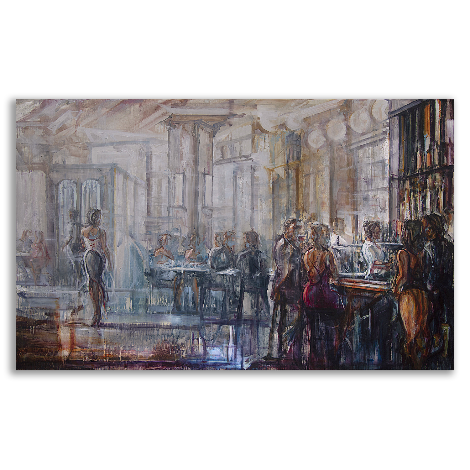 Inner Light by Stuart Yankell, depicting a cafe scene with people socializing.