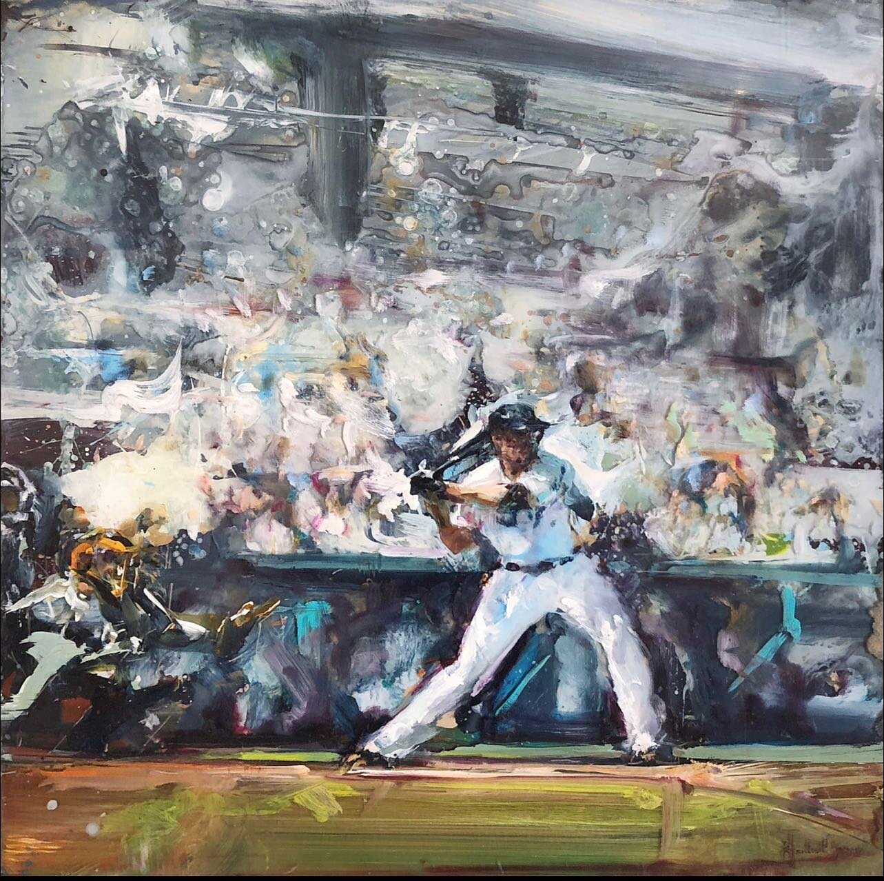 &ldquo;America&rsquo;s Game&rdquo;, Giancarlo Stanton, acrylic and oil, in the collection of Jackson Samuel Gilroy. Just gave this one to my grandson for his first birthday. Limited Editions available in dye infusion on aluminum. &mdash;&mdash;&mdash