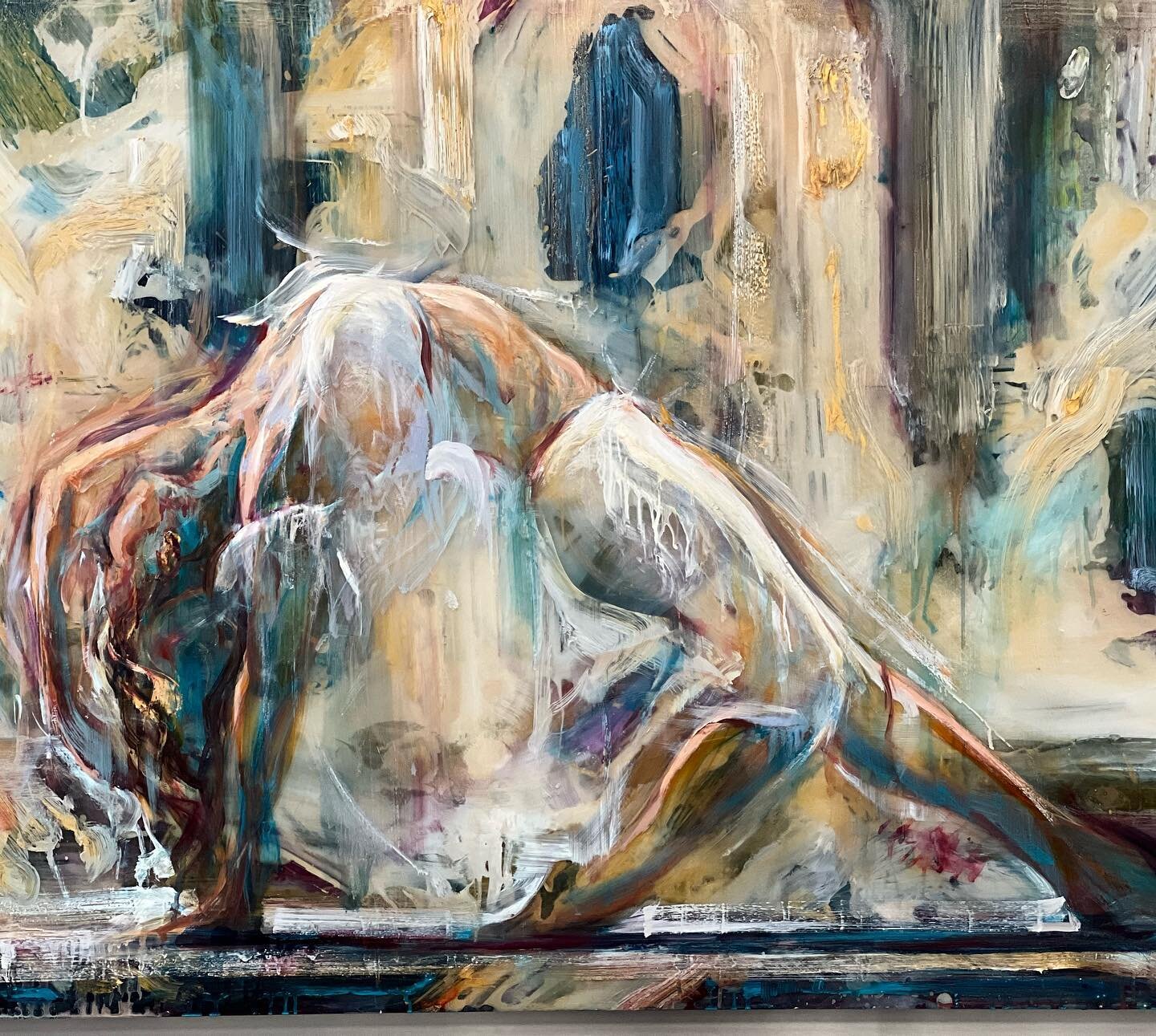 &ldquo;De La Motha&rdquo; progress, acrylic and Doyle, 40 x 60. The new location coming soon.&mdash;&mdash;&mdash;&mdash;&mdash;&mdash;&mdash;&mdash;- #Yogapainting, #DancePainting, #ModernDance, #Yoga, #ContemporaryDancePainting, #FINEART, #Interior