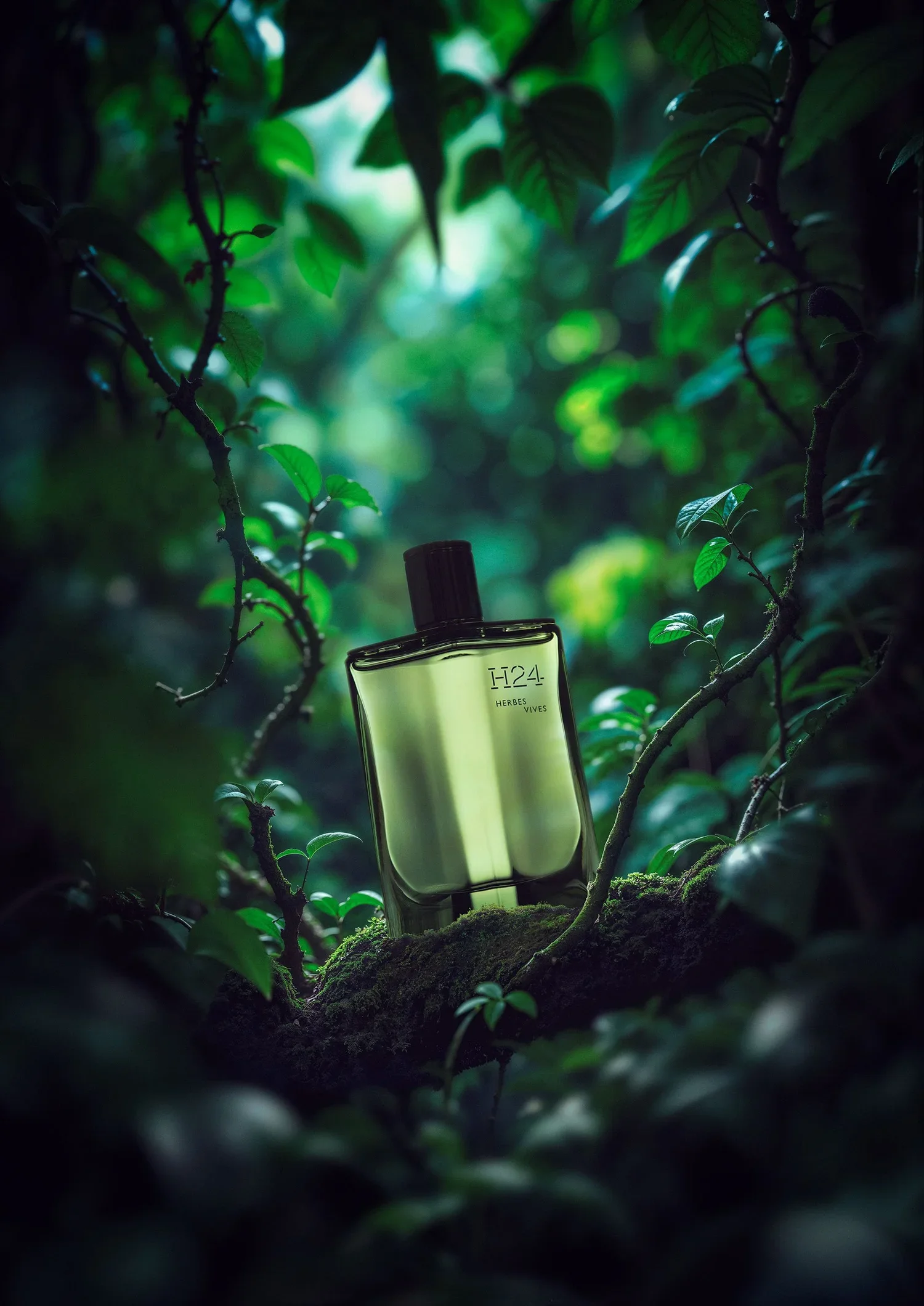 Fragrance product advertising image with detailed post-production by Radwolf