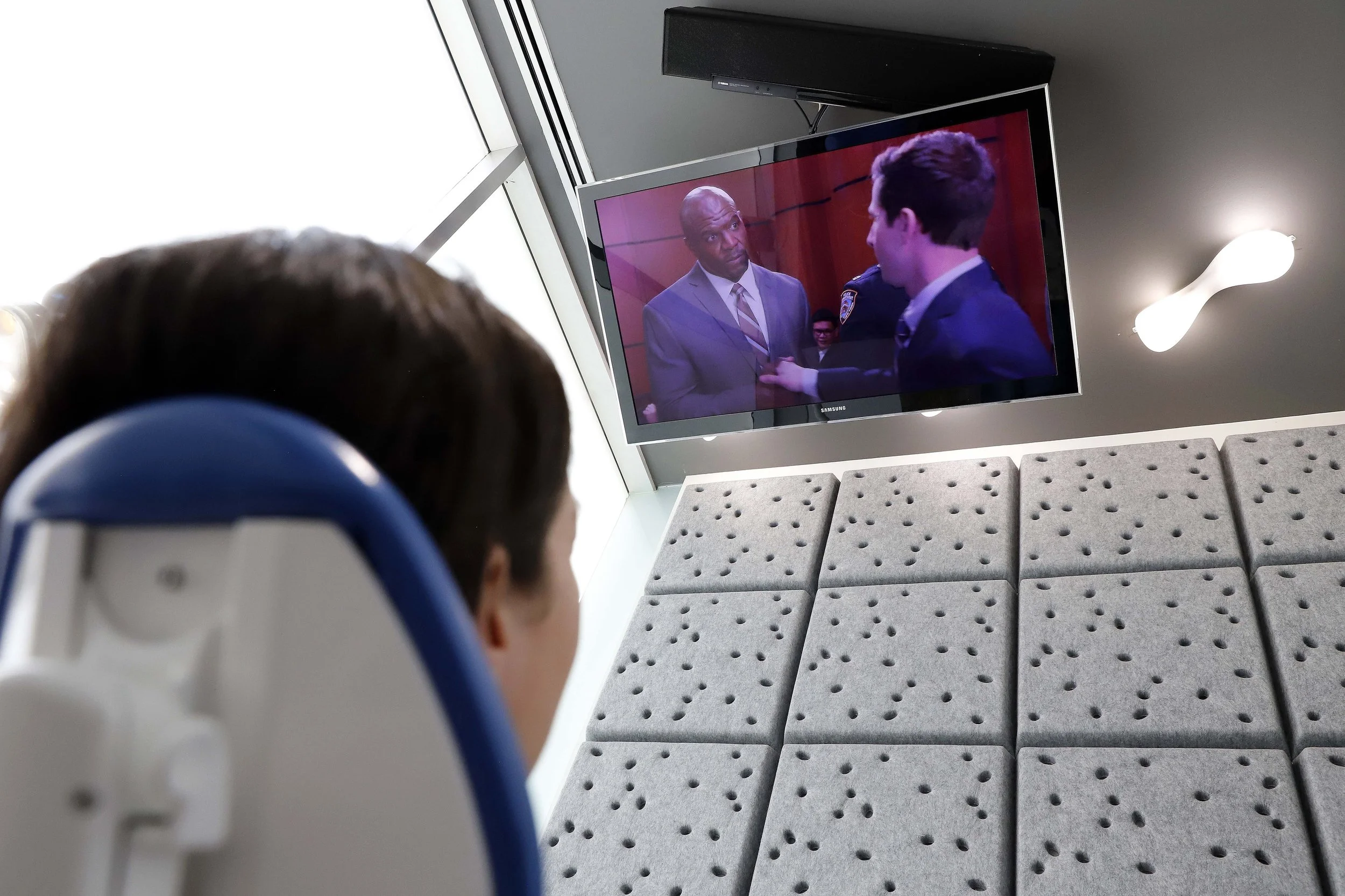 Patient looking at screen in operatory