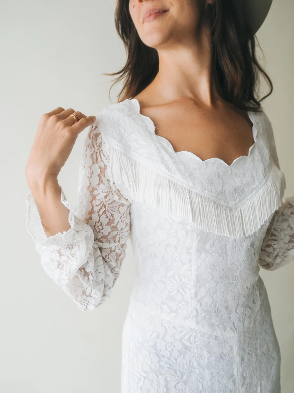 Vintage Western Fringe Lace Dress — Windy Peak Vintage