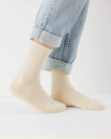 Baggu Ribbed Ecru Sock