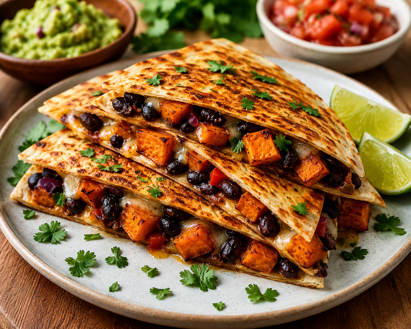 Roasted Sweet Potato &amp; Black Bean Quesadillas