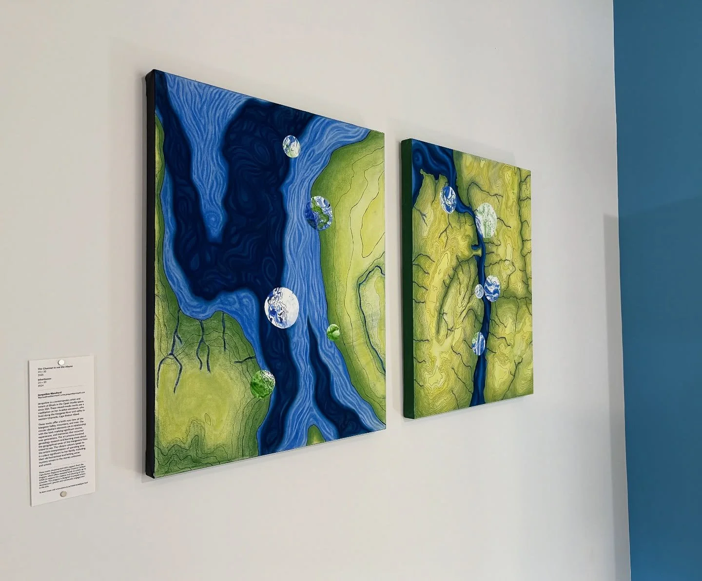 This new mixed media work &lsquo;The Channel is not the Abyss&rsquo; is a subsection of the Margaree River showing real and imagined river depths of a view I&rsquo;ve seen much of throughout my life. These works are about looking back into time from 