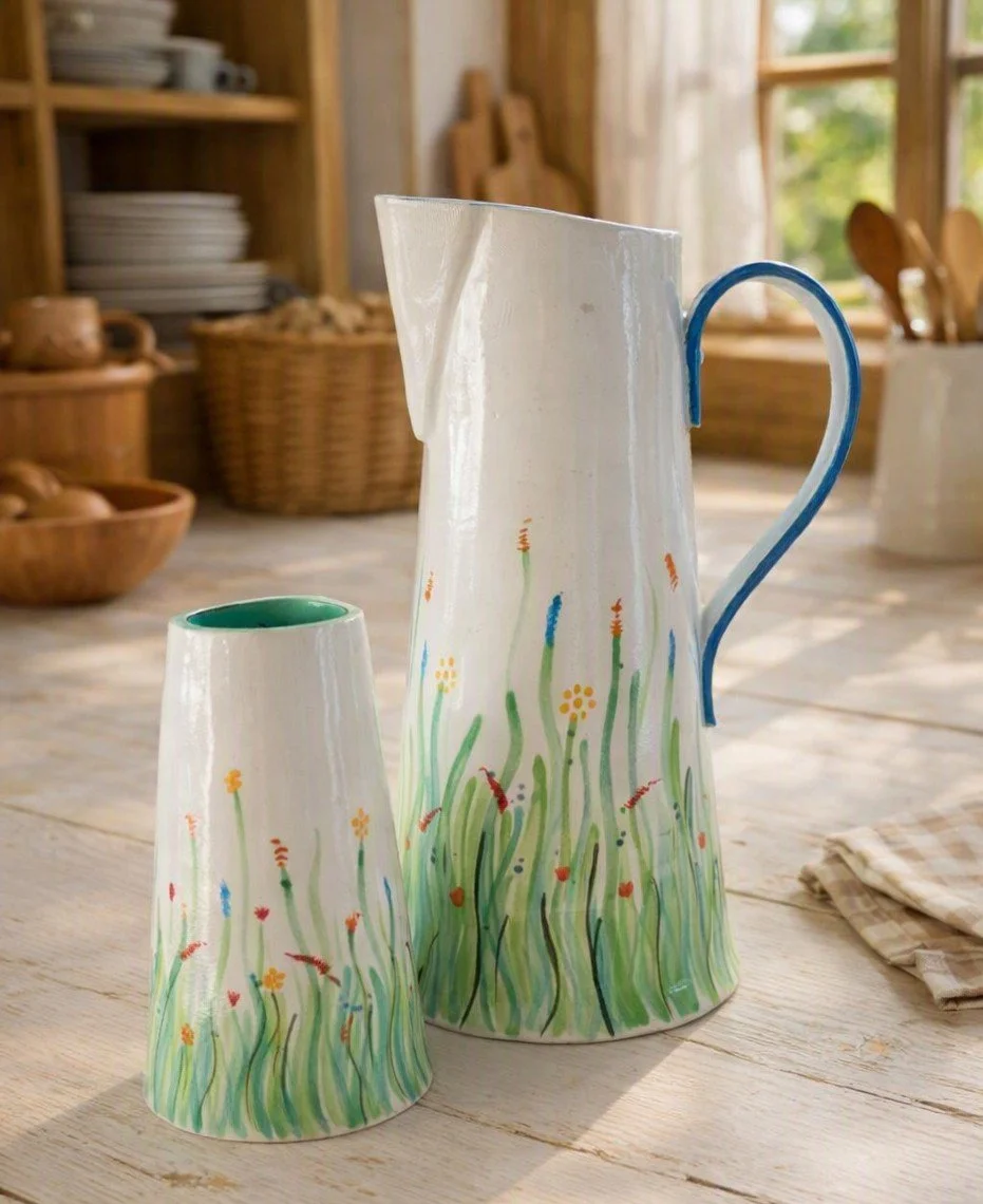 jug and vase flowers polson pottery.jpeg