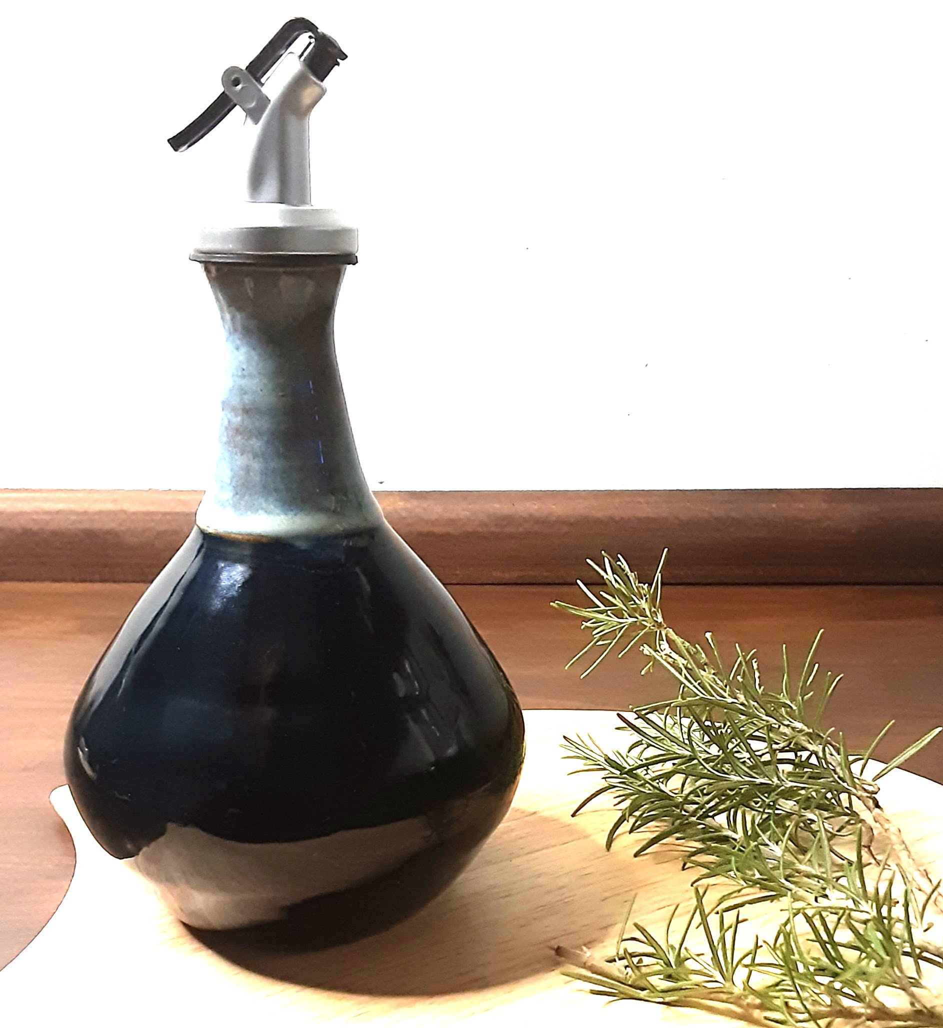 Ceramic Oil Pourer Deep Blue