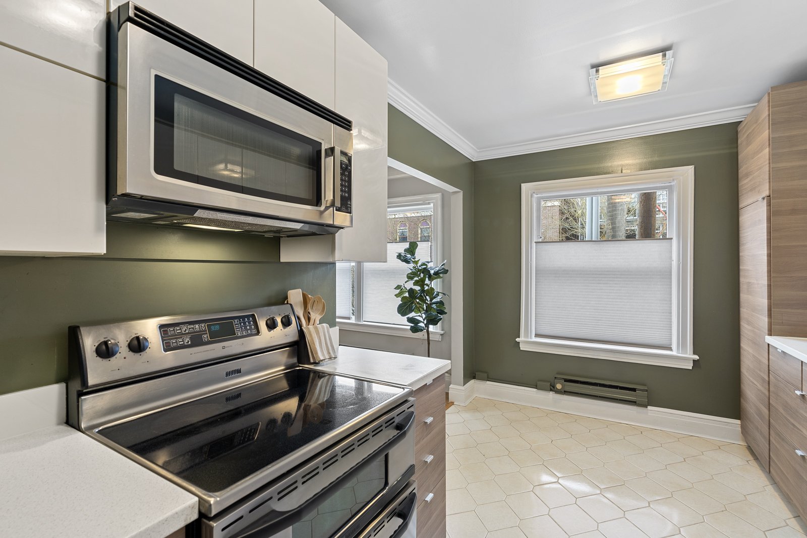 interior of kitchen with window