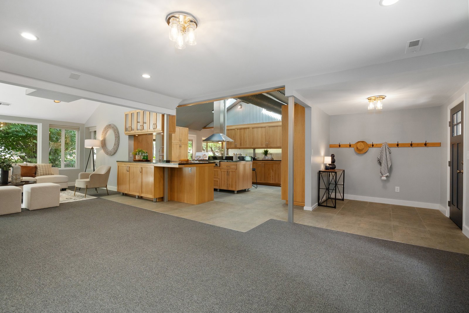 view of the open concept kitchen from the living room