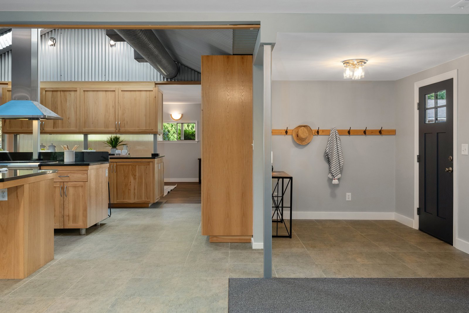 view of the open concept kitchen from the living room