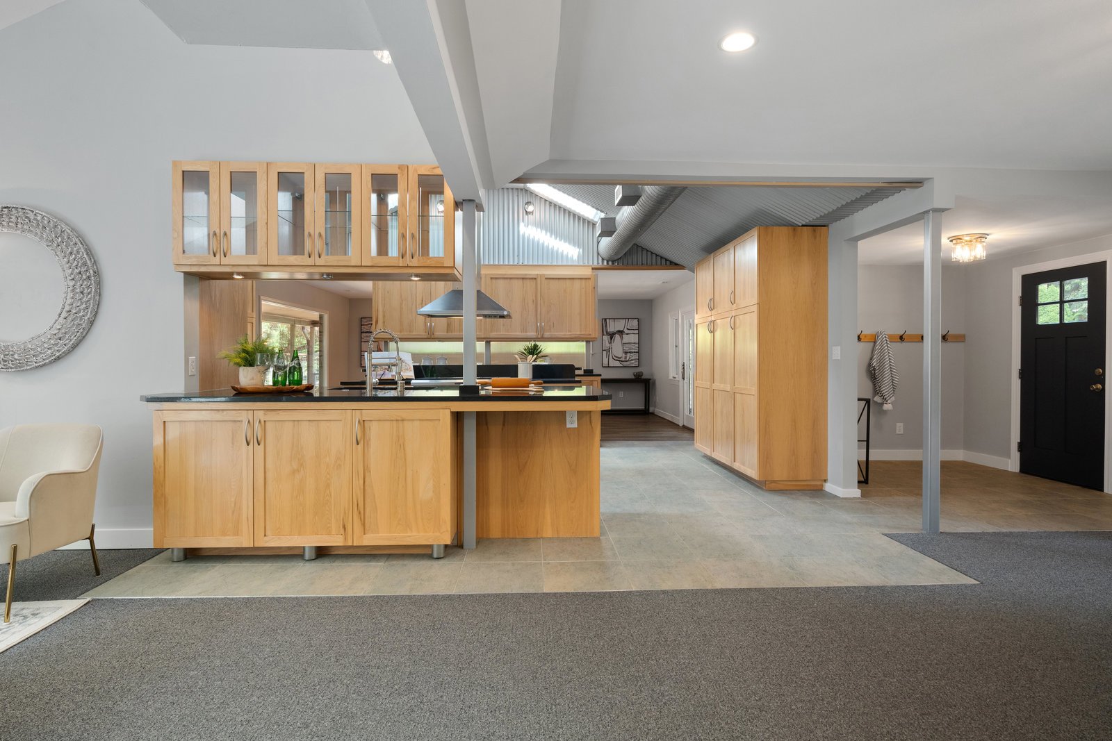 view of the open concept kitchen from the living room