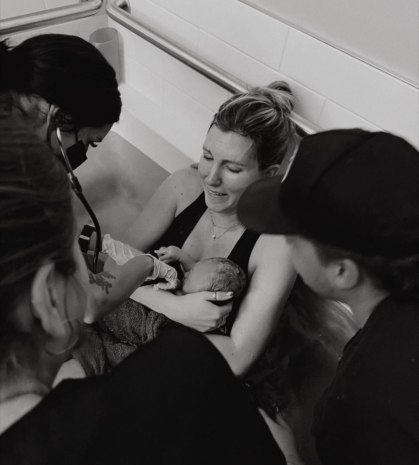 &ldquo;My wonderful midwives helped Spencer to catch him in the water at 9:57pm. It's surreal to think this was only a week ago. Just so grateful for my body, Spencer, the short 4 hours of
active labor, and the support system of amazing midwives who 