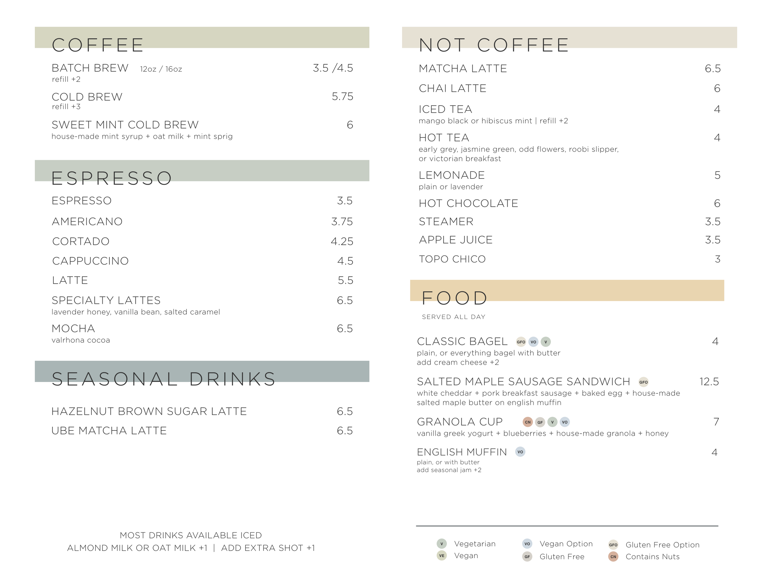 Haven Menu — Communal