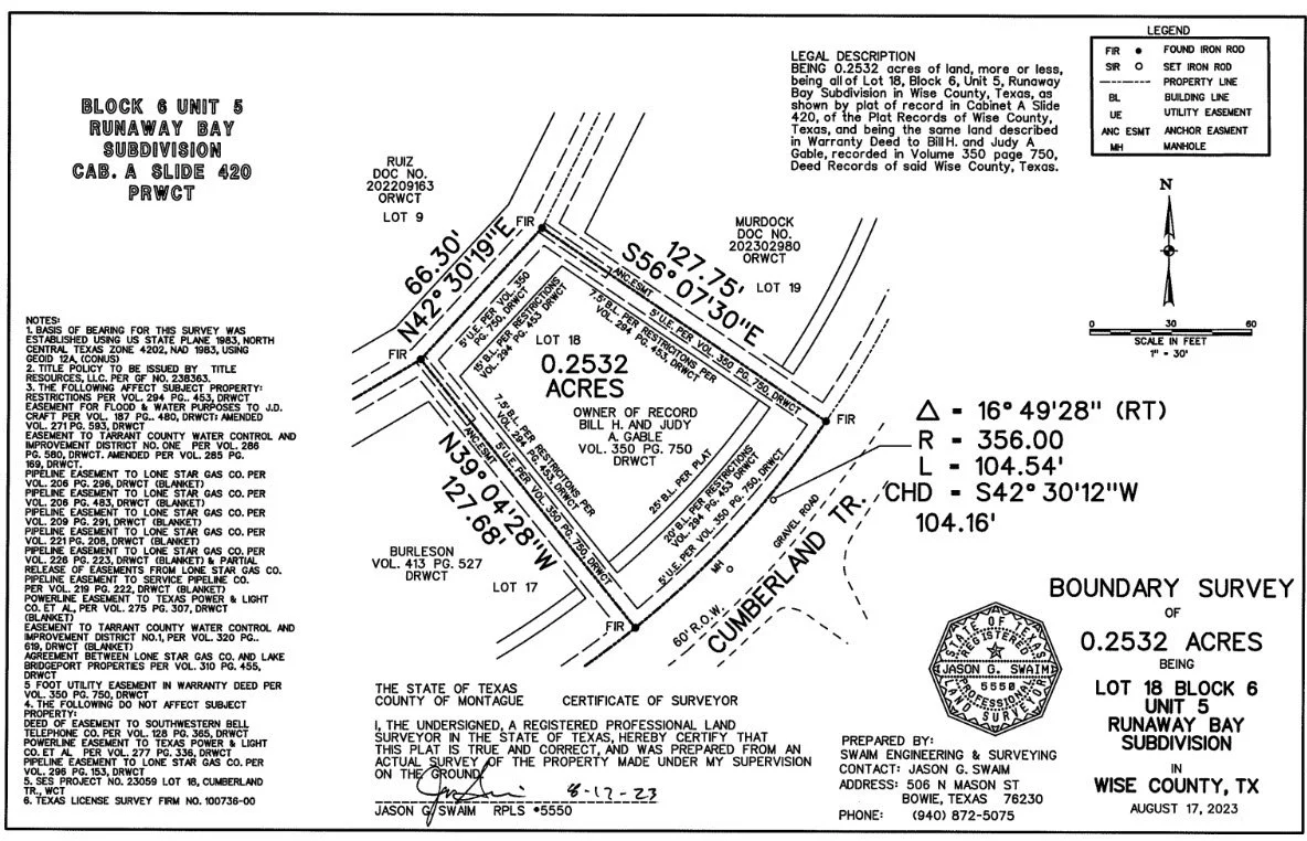 274 Cumberland Trail (Lot18), Runaway Bay, TX 76426