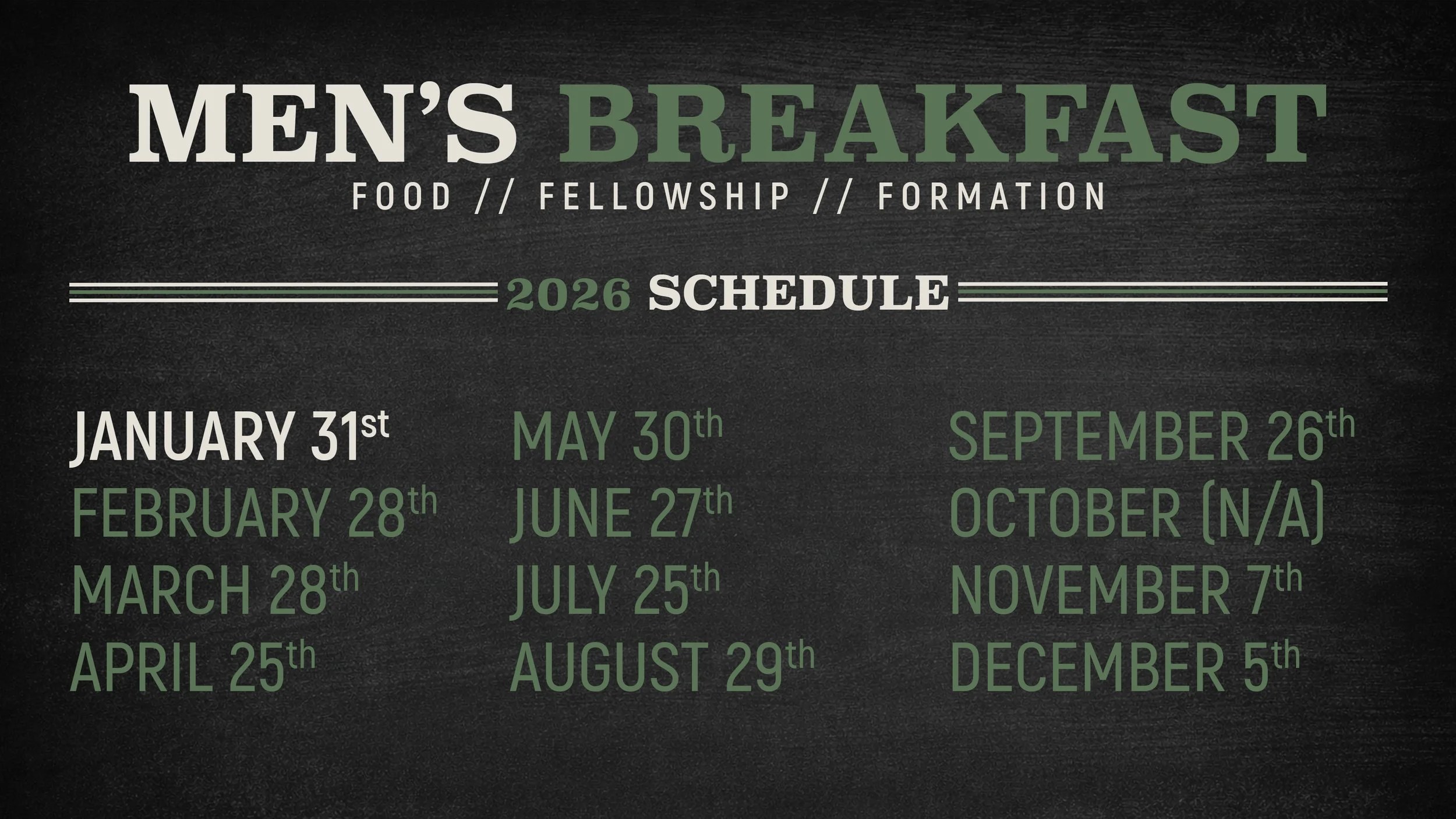 REDEMPTION MEN || SATURDAY AT 8:00AM IN THE DINING ROOM