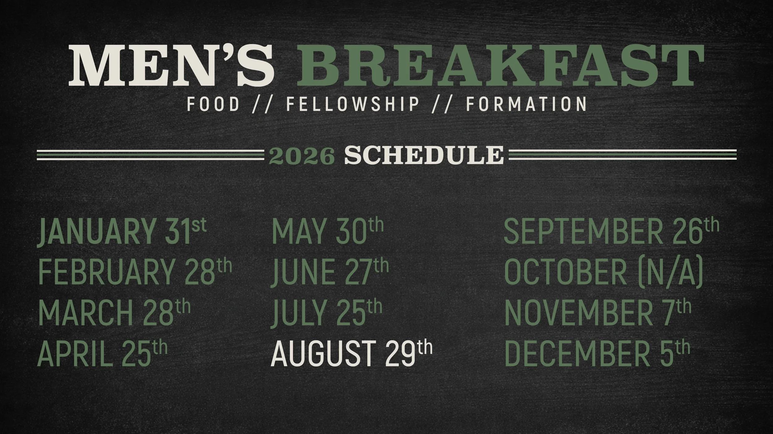 SATURDAY, august 29TH || 8:00AM IN THE DINING ROOM