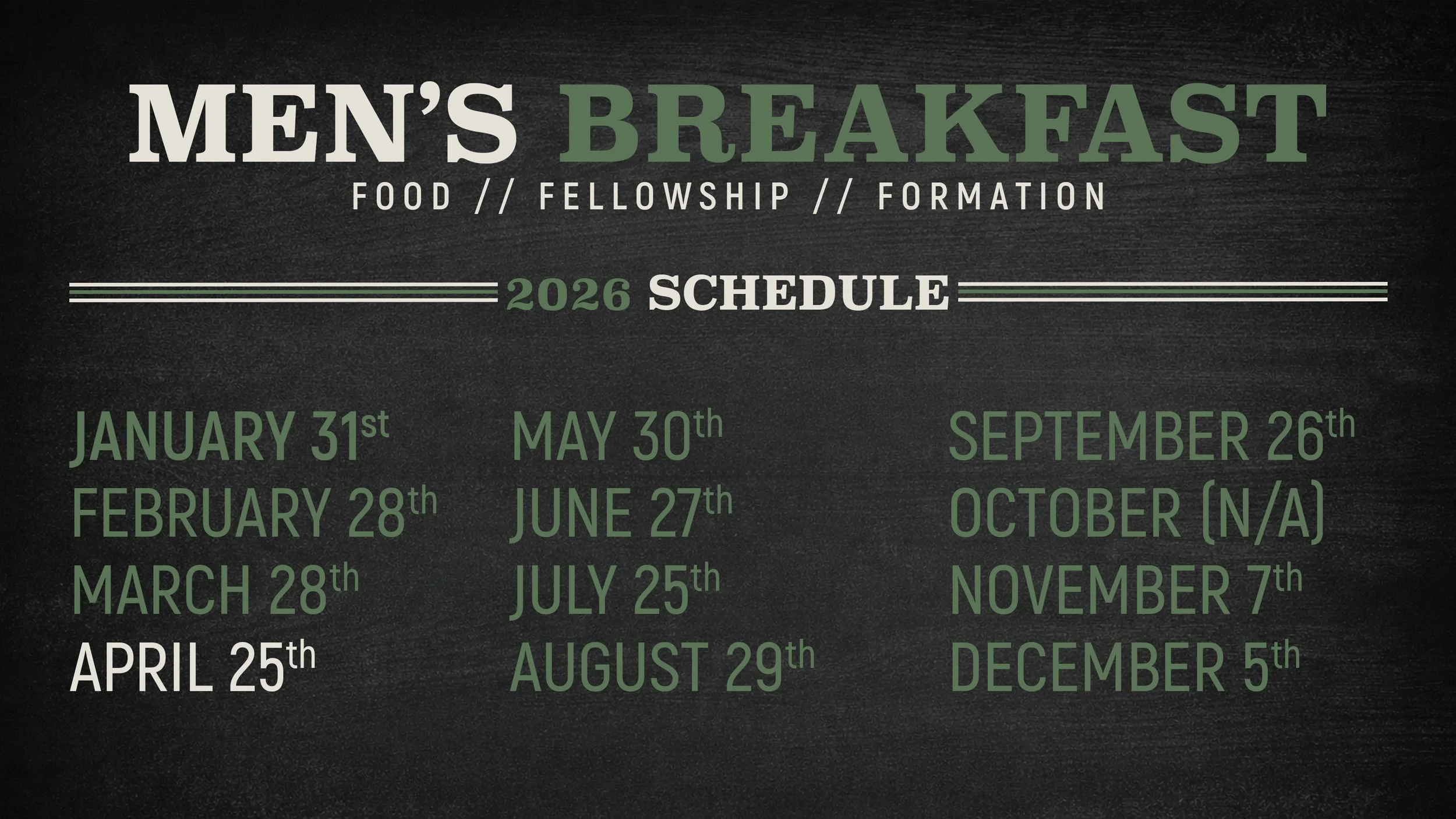 REDEMPTION MEN || SATURDAY, APRIL 25TH AT 8:00AM IN THE DINING ROOM