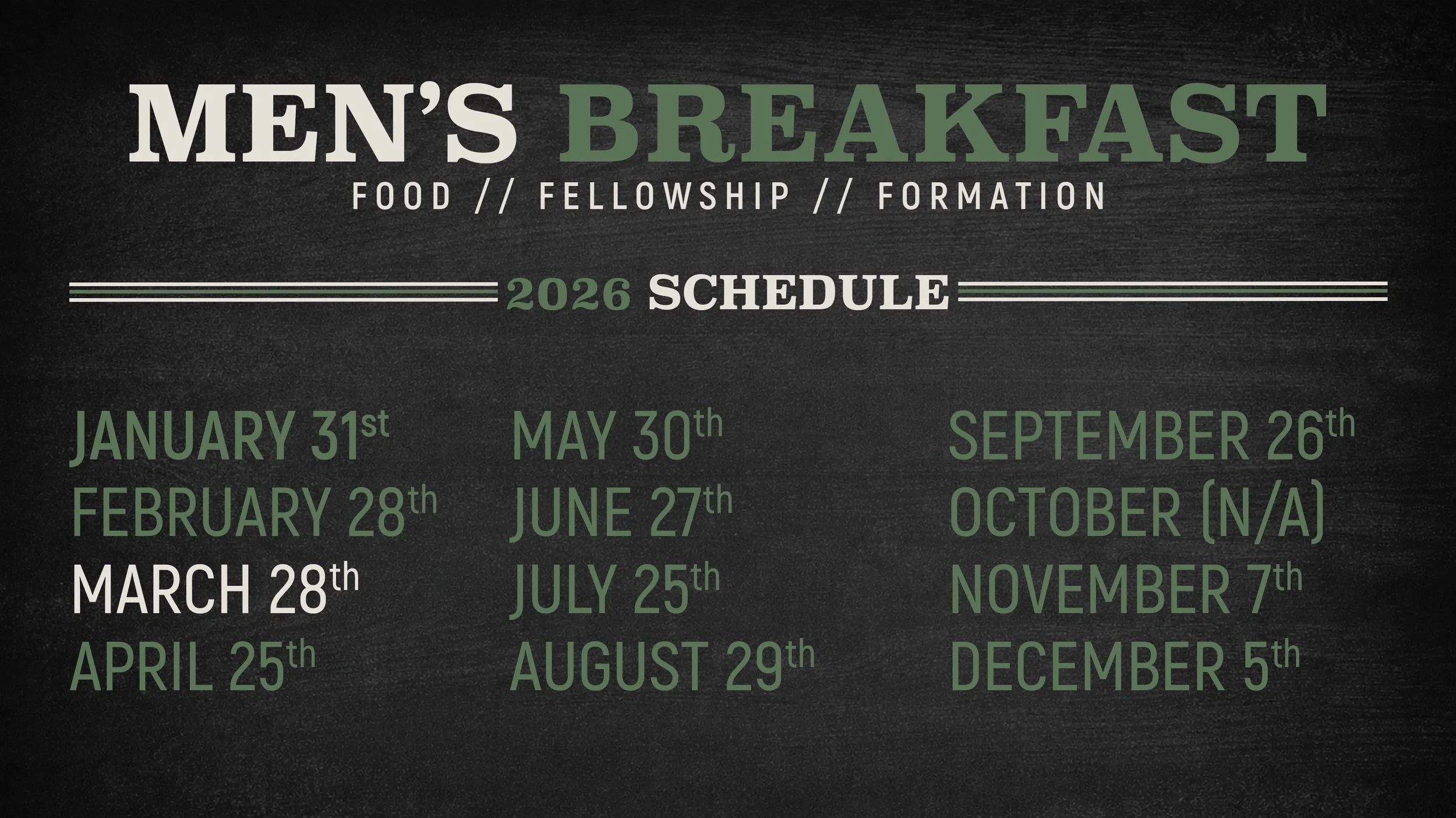 REDEMPTION MEN || SATURDAY, MARCH 28TH AT 8:00AM IN THE DINING ROOM