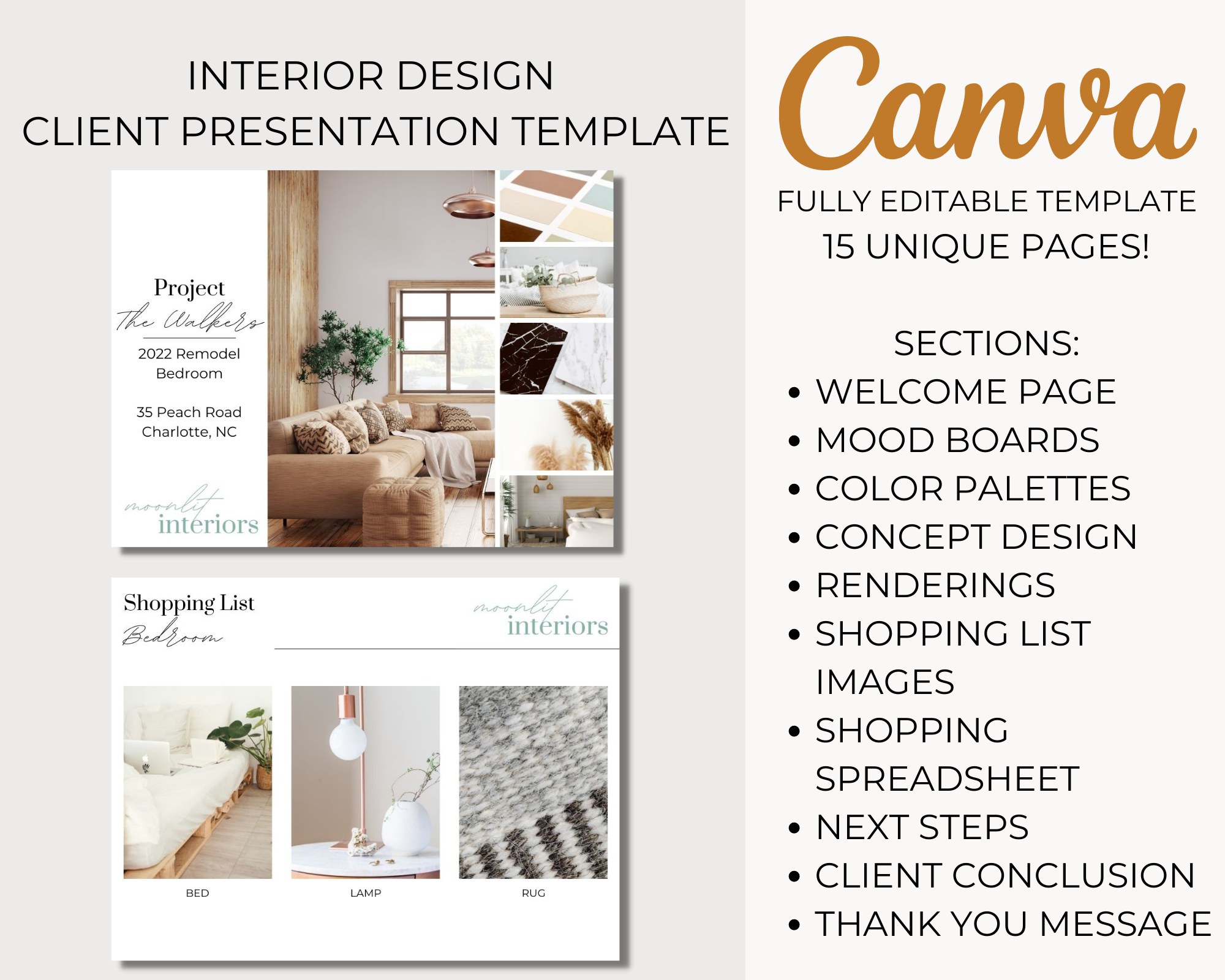 Canva Client Presentation Template, Interior Designer Client Welcome ...