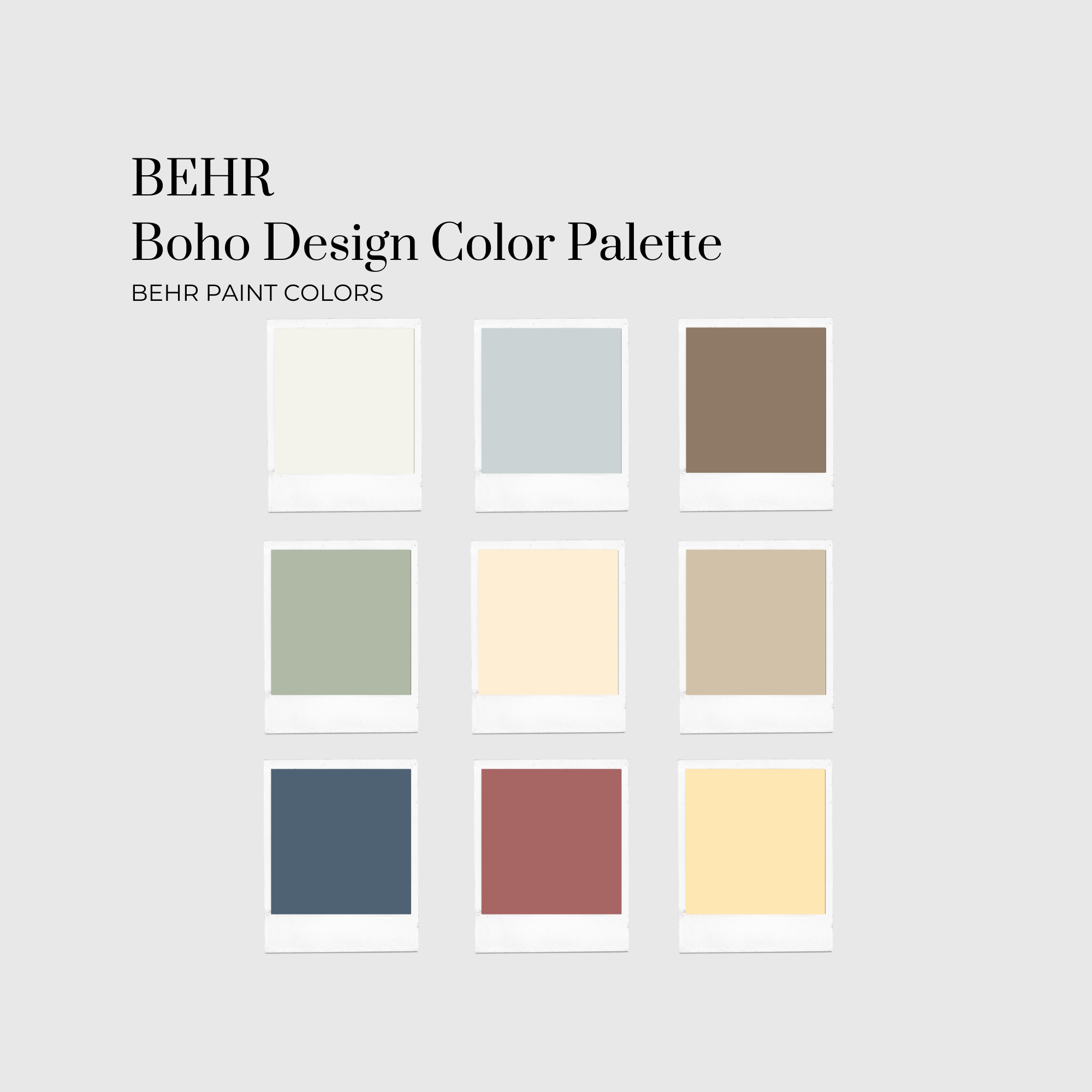 Bohemian Paint Color Palette – 9 Behr Colors