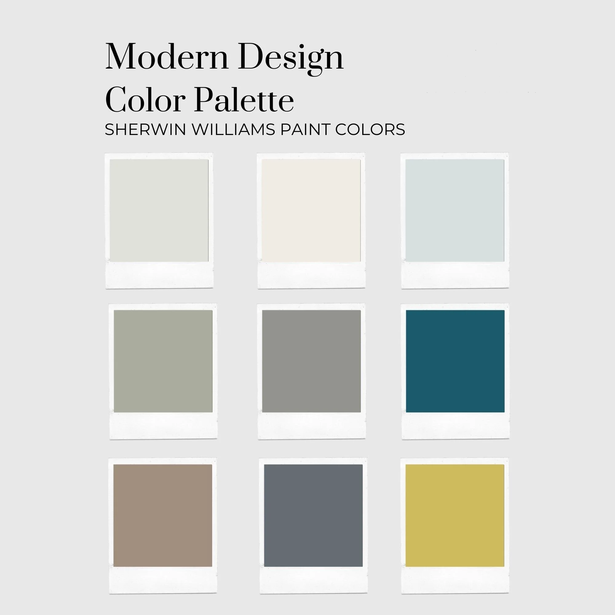 Modern Paint Color Palette – 9 Sherwin-Williams Colors