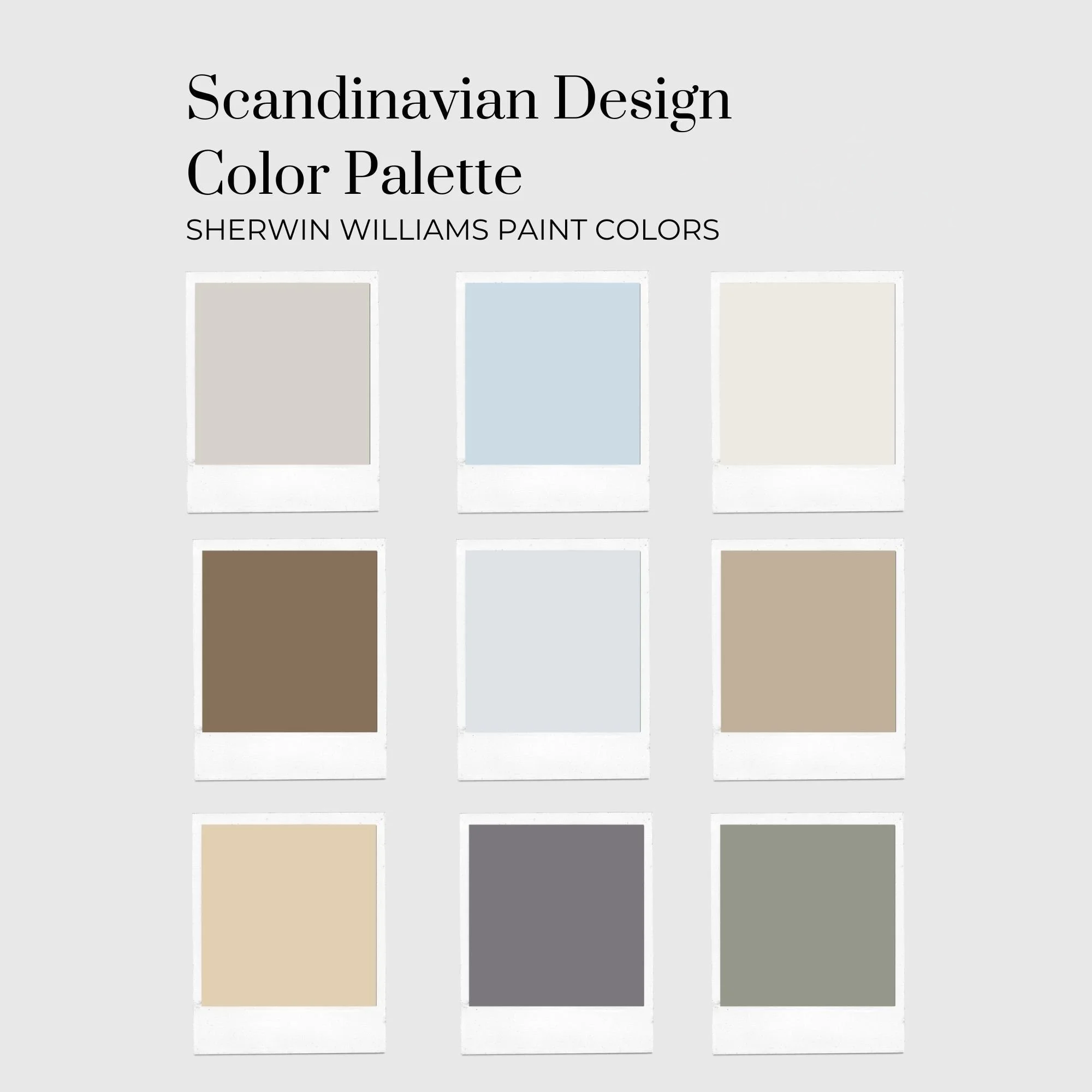 Scandinavian Paint Color Palette – 9 Sherwin-Williams Colors