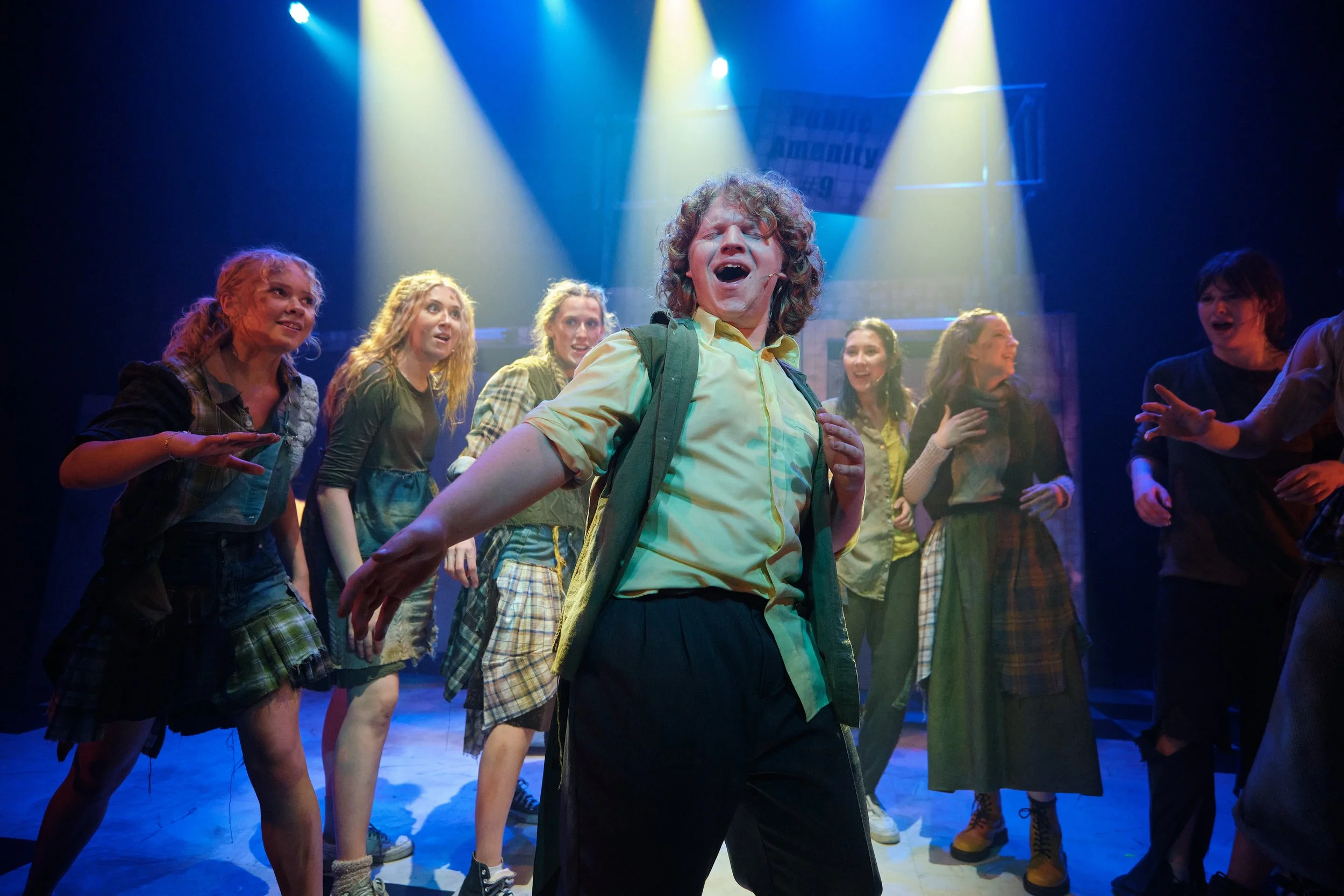 Hugo Dodsworth | Performance Design | Urinetown: The Musical | the egg | May 2026 | Lighting Design by Hugo Dodsworth | Photography by Jack Offord