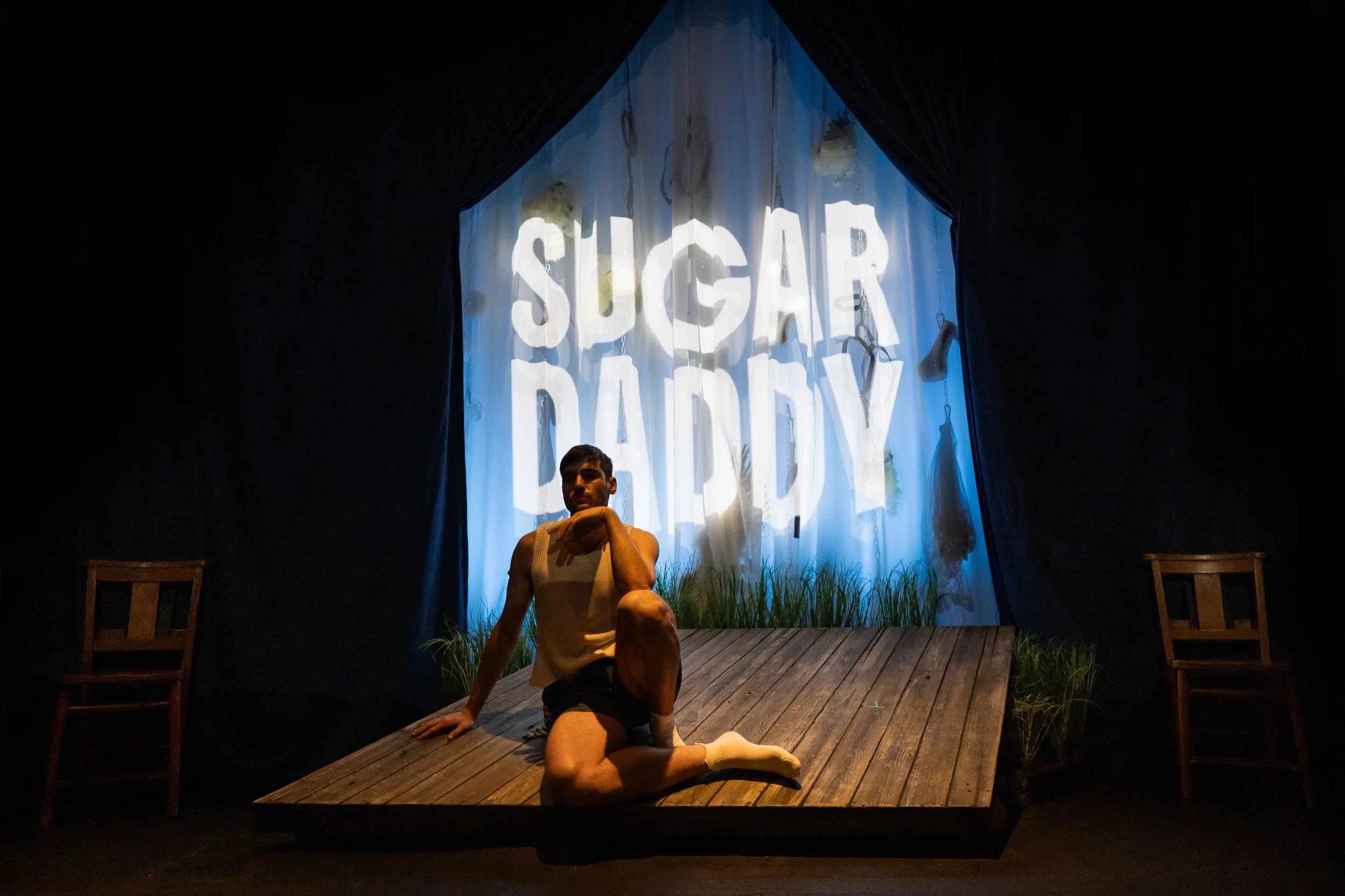 Hugo Dodsworth | Performance Design | Sugar Daddy | Underbelly Boulevard | March 2026 | Set & Video Design by Hugo Dodsworth | Photography by Mark Senior
