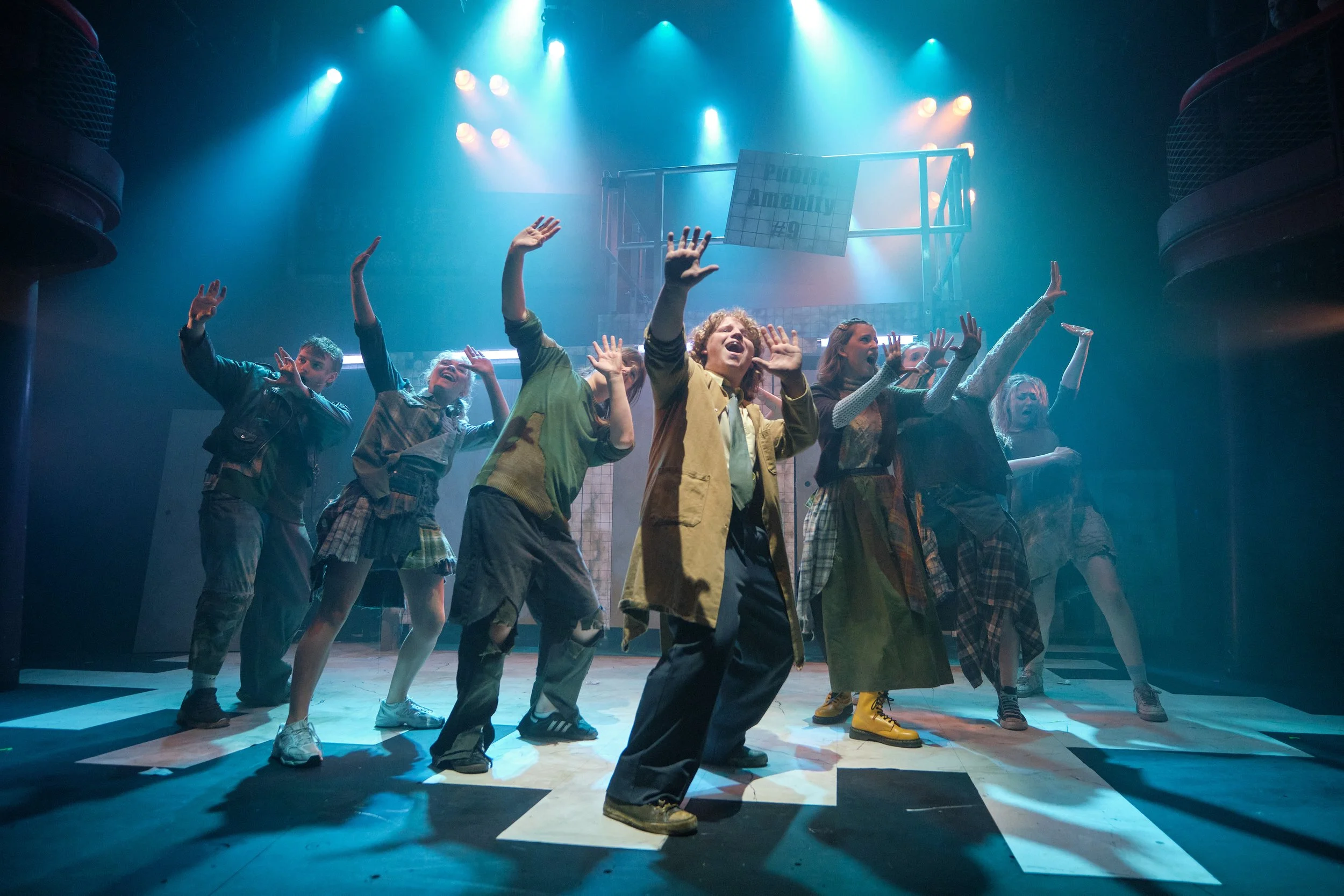 Hugo Dodsworth | Performance Design | Urinetown: The Musical | the egg | May 2026 | Lighting Design by Hugo Dodsworth | Photography by Jack Offord
