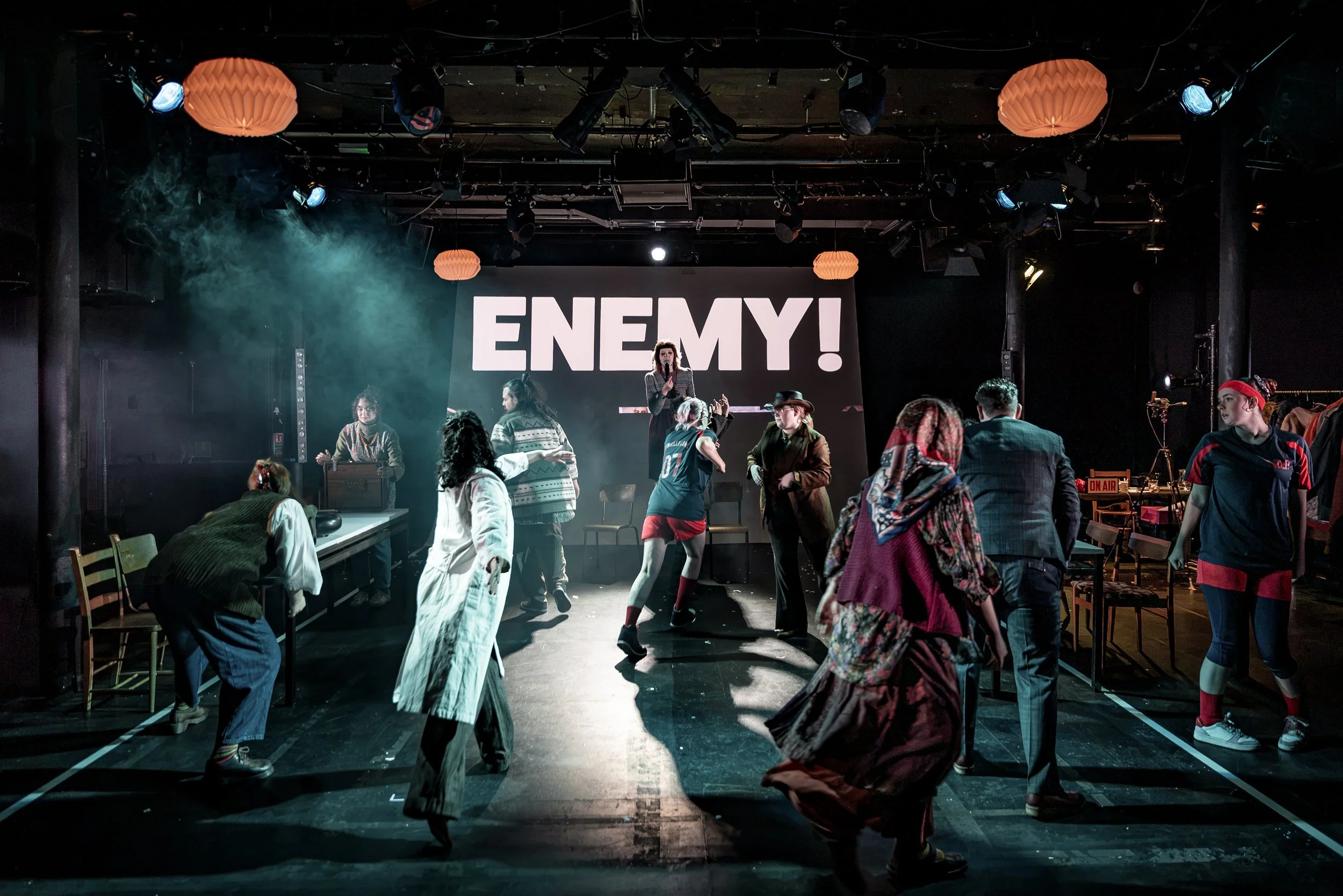 Hugo Dodsworth | Performance Design | ENEMY! | Tobacco Factory Theatres | July 2026 | Video Design by Hugo Dodsworth | Photography by Craig Fuller