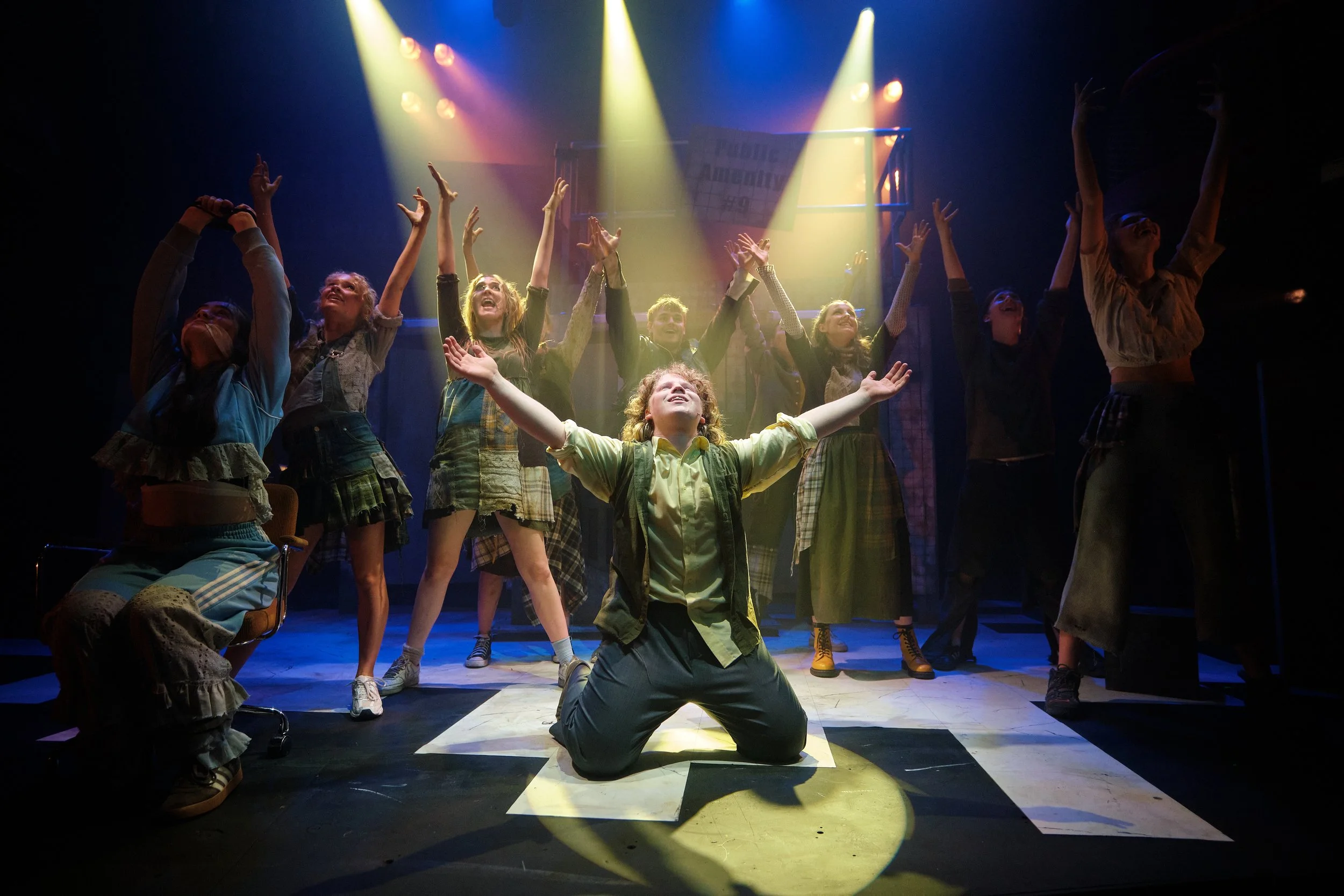 Hugo Dodsworth | Performance Design | Urinetown: The Musical | the egg | May 2026 | Lighting Design by Hugo Dodsworth | Photography by Jack Offord