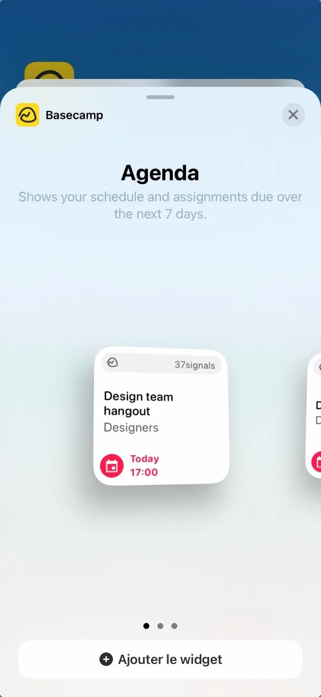 New in Basecamp: “My Schedule” iOS widget