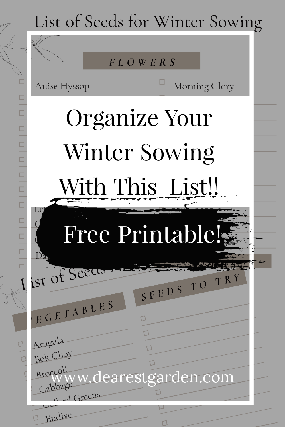 Best Seeds for Winter Sowing (with Printable List) — Dearest Garden