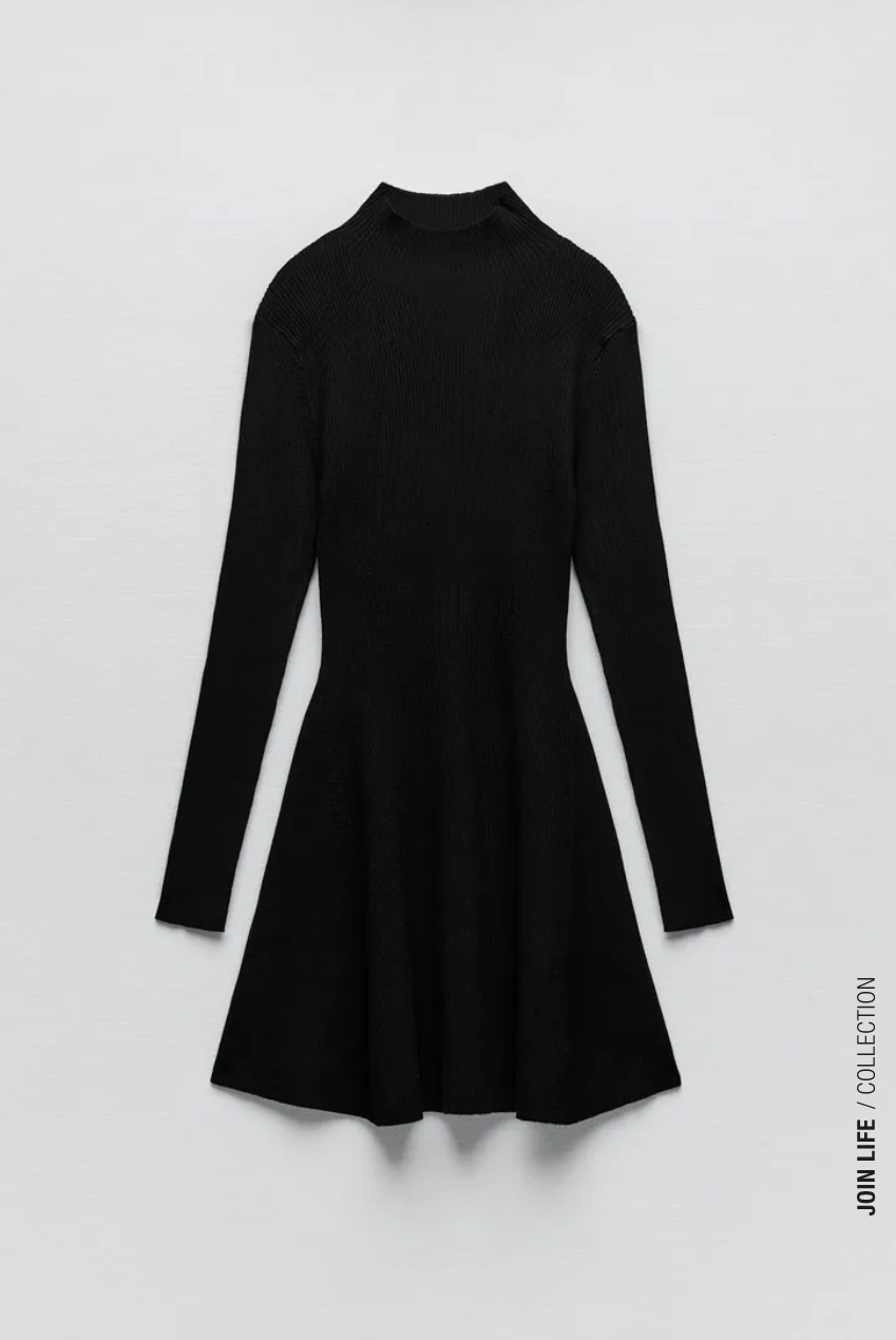 MOCK NECK KNIT DRESS