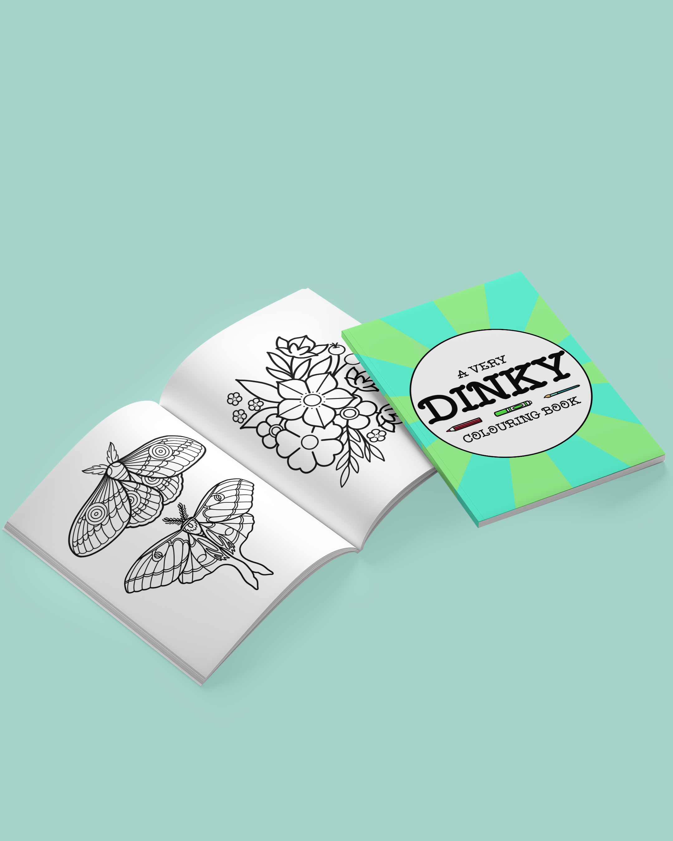 PRE-ORDER A Very Dinky Colouring Book (52 pages, A5, Adults)