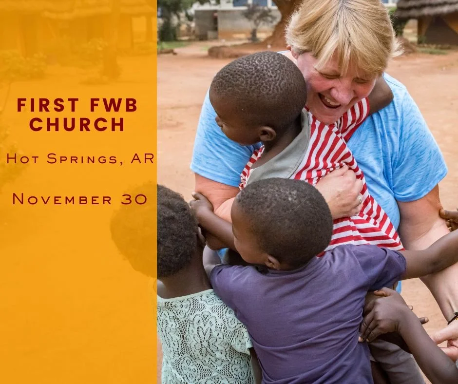 Dom't forget - Cindy will be at
First Free Will Baptist Church of Hot Springs 
tomorrow.. She'll be speaking in the morning 
worship service - starts at 10am. She'll have 
handmade crafts by our Tabitha Artisans: 
woven baskets, jewelry and delicatel