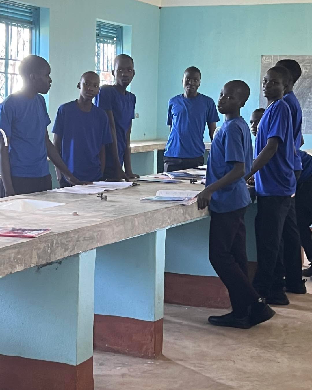 High school students in their classes - science lab, English, geography where they were learning map skills.