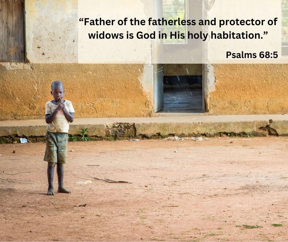 "Father of the fatherless and 
protector of widows is God in His holy habitation."
Psalm 68:5

 #bible #bibleverse