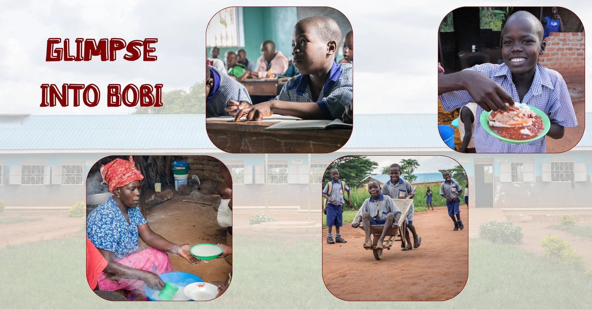 Have you ever wanted to know what a school day for our kids look like?
Here is a Glimpse into Bobi!

The children at Bobi are woken up at 6 am by the wonderful house moms. At 6:30, the entire village participates in "Morning Glory", the mor
