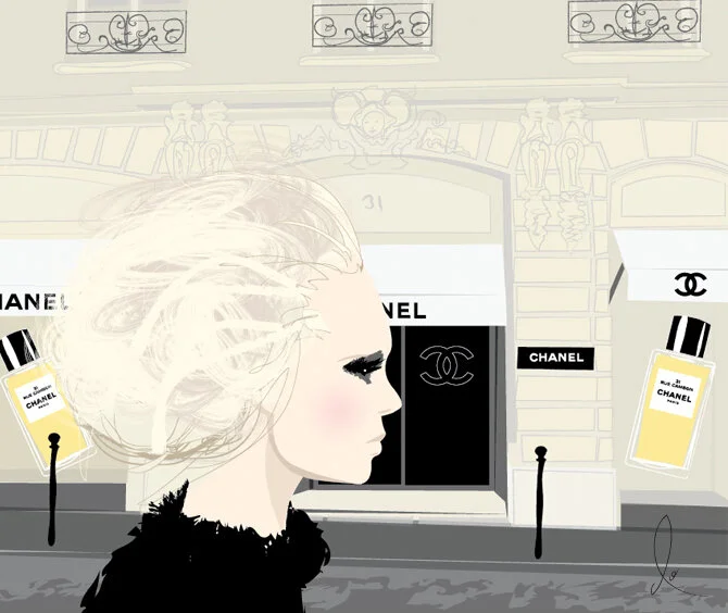 Art Print of Chanel 31 Rue Cambon illustration for Chanel Fragrance, by don oehl, New York City.