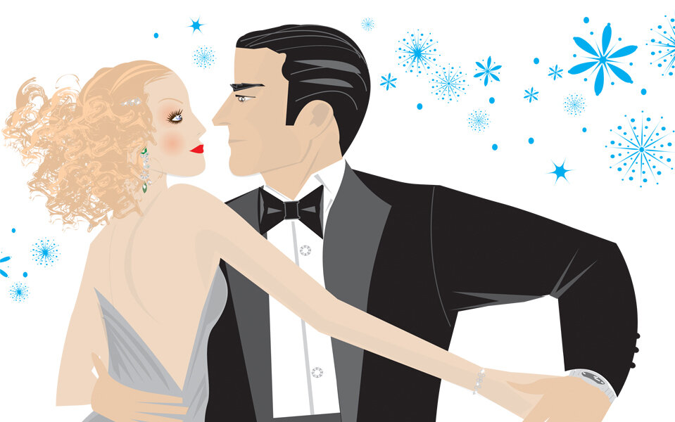 Dancing couple 2 for Bulgari Holiday Book by fashion illustrator don oehl