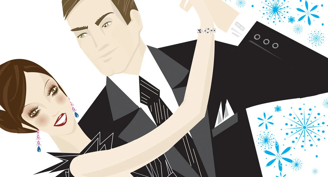Dancing couple 4 for Bulgari Holiday Book by fashion illustrator don oehl