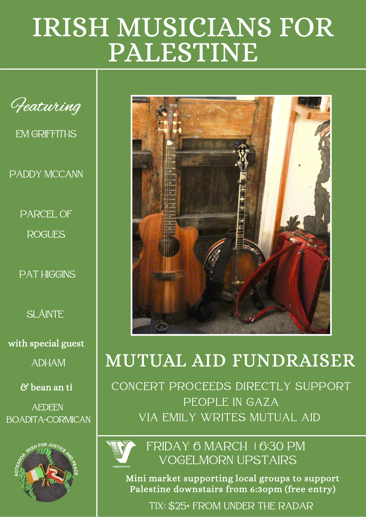 Irish Musicians for Palestine | Vogelmorn Upstairs