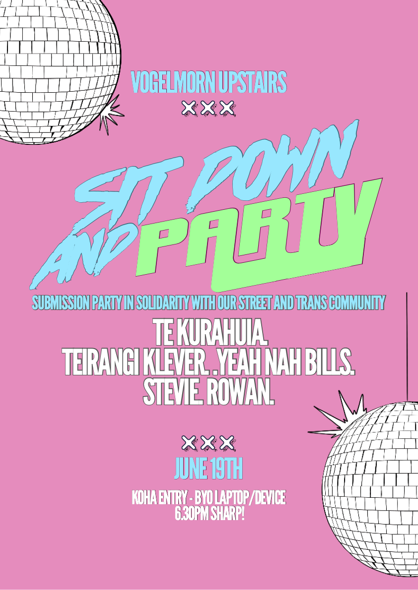 SIT DOWN AND PARTY: A Submissions Party | Vogelmorn Upstairs