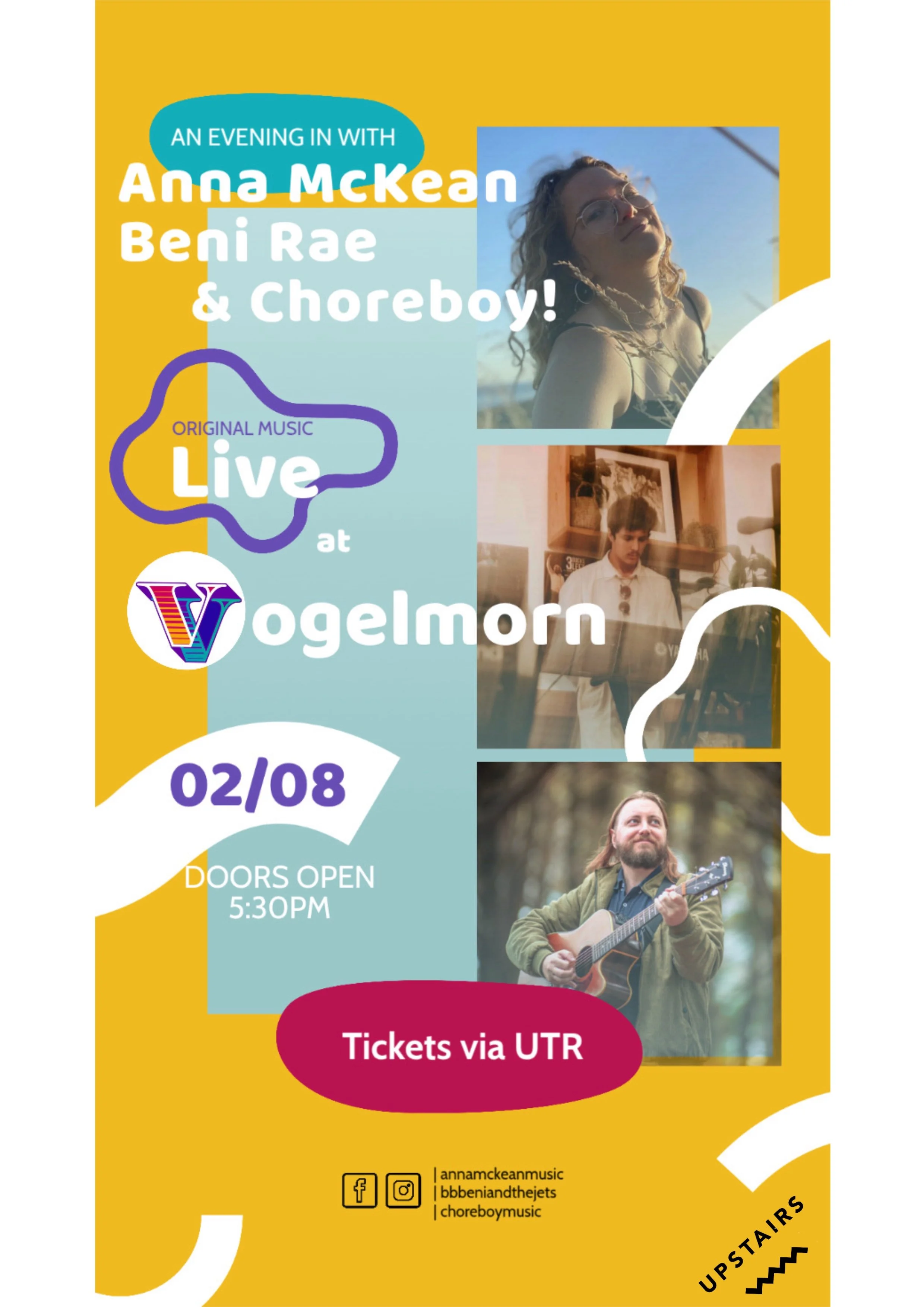 Anna McKean, Beni Rae & Choreboy! | Vogelmorn Upstairs