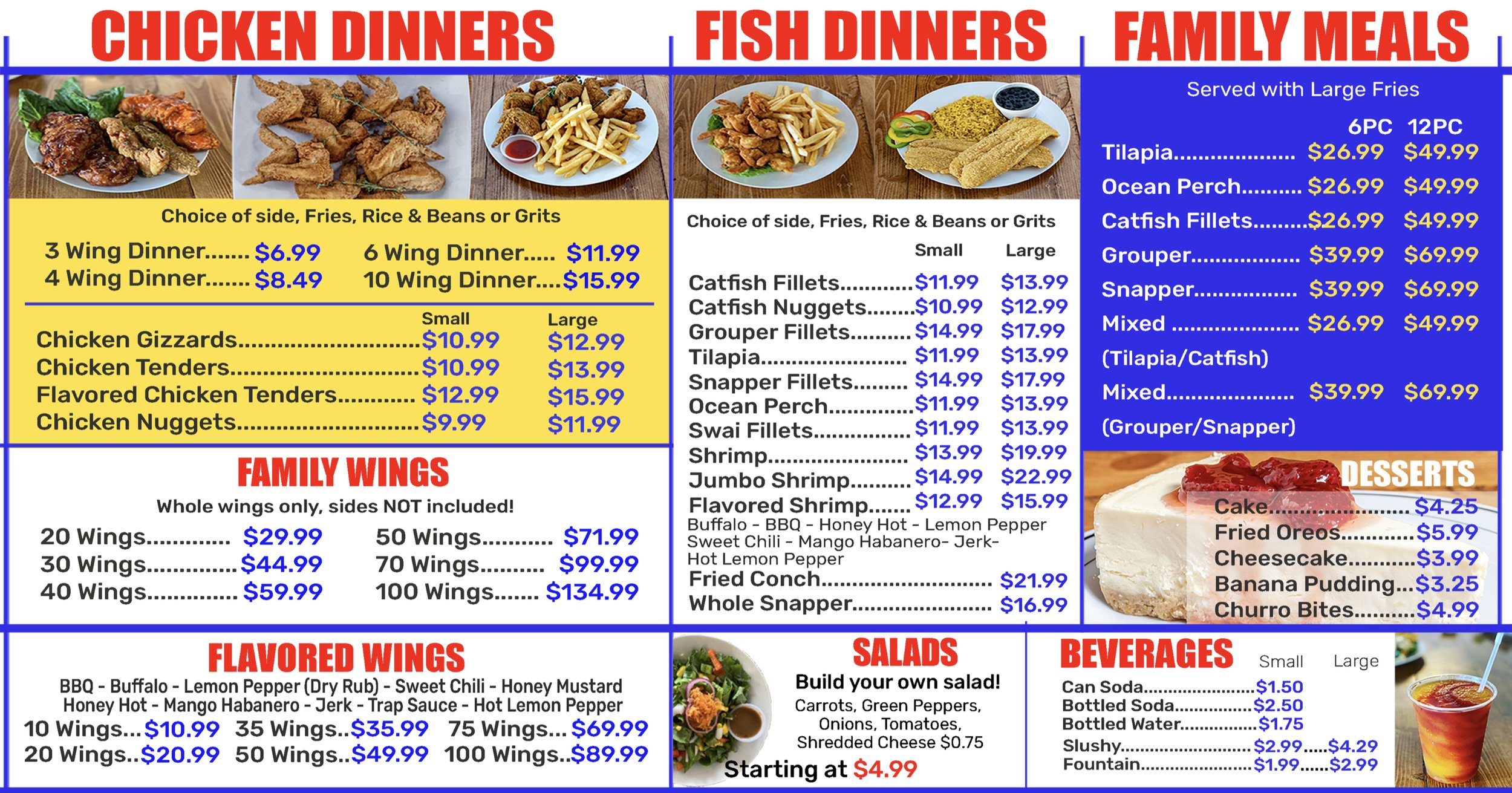 Hooks fish and chicken menu deals