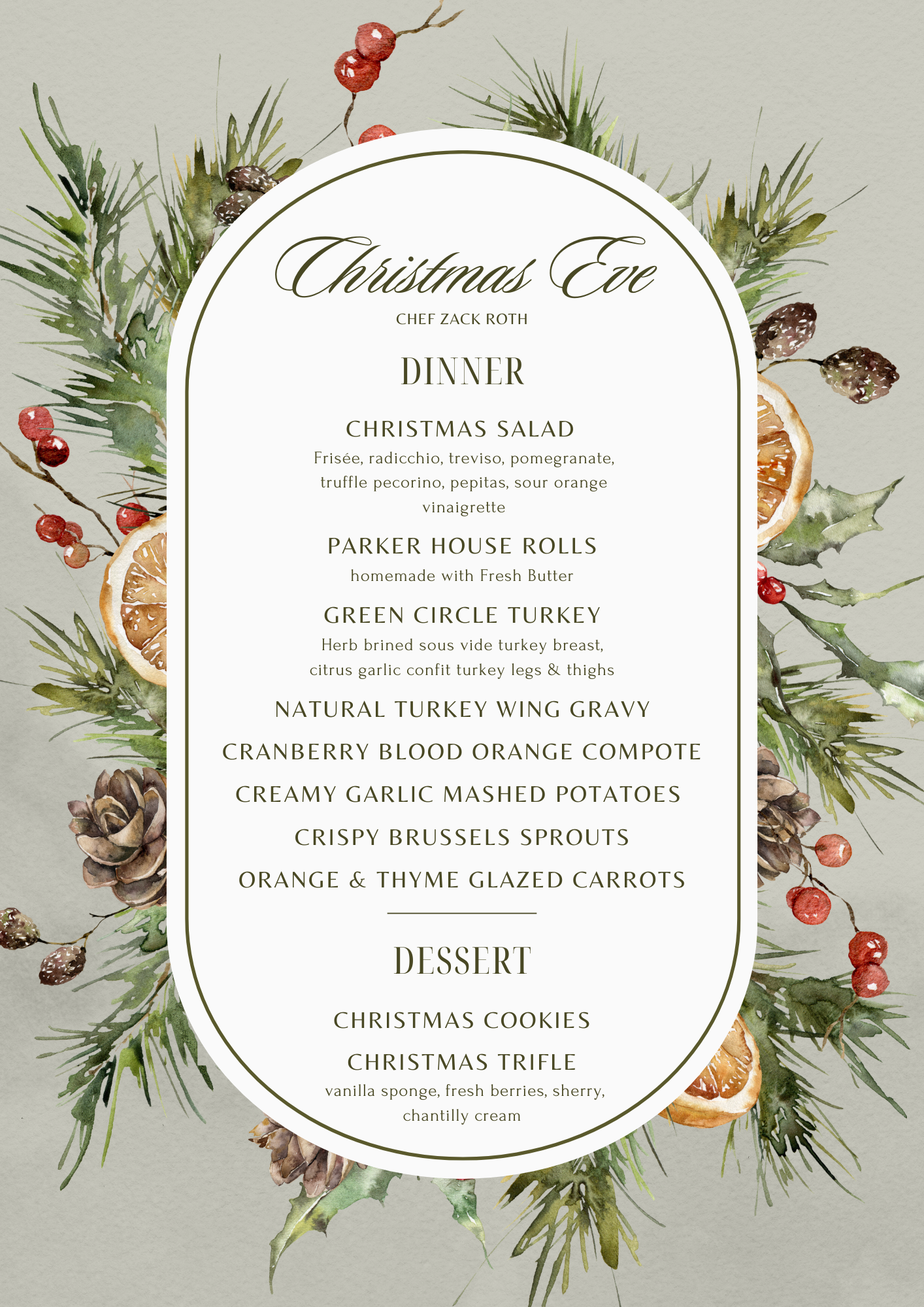 Traditional Turkey Christmas Eve Dinner for 10 Dilido Island Venetian Islands Miami Beach Florida 