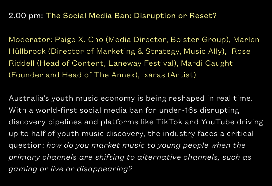 Screenshot of the panel blurb including the title, panelists and session description.