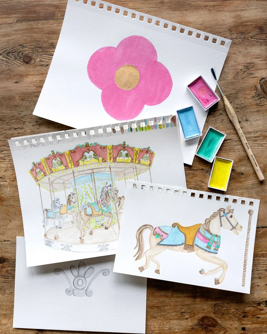 fairfield-county-ct-designer-branding-watercolor-carousel-horse-illustrations-2.jpg