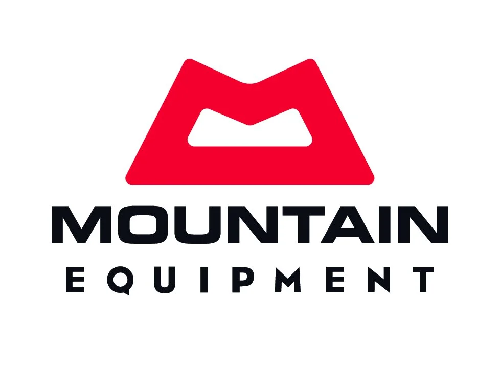 Red mountain-shaped logo with a white mountain peak in the center, and the words "MOUNTAIN EQUIPMENT" in bold black letters beneath it.